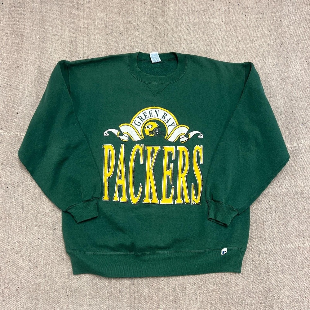 Vintage Green Bay Packers Sweatshirt Mens XL Green 1990s‎ Russell Athletic  NFL